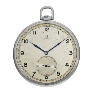Swiss stainless steel Art Deco pocket watch Circa 1939