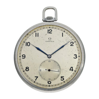Swiss stainless steel Art Deco pocket watch Circa 1939
