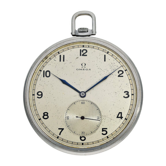 Swiss stainless steel Art Deco pocket watch Circa 1939
