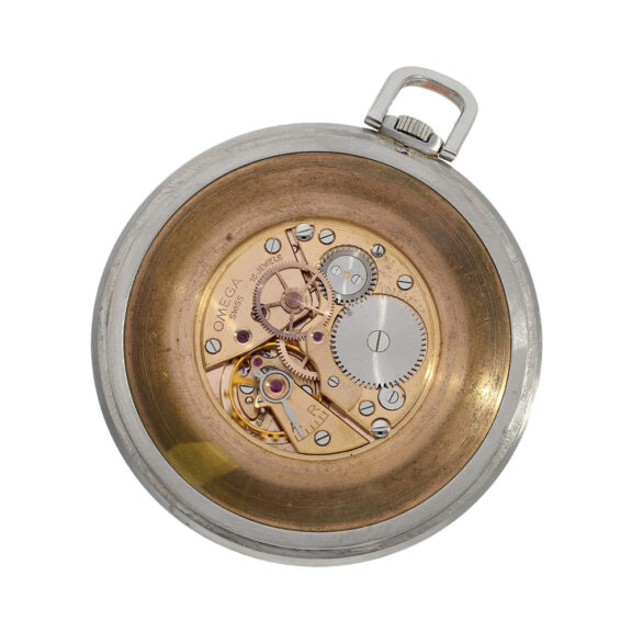 Swiss stainless steel Art Deco pocket watch Circa 1945 Swiss stainless steel Art Deco pocket watch Circa 1945
