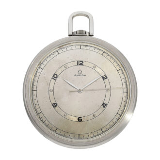 Swiss stainless steel Art Deco pocket watch Circa 1945