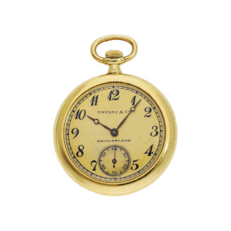 Small Swiss 14K gold open faced ladies pocket watch Circa 1915