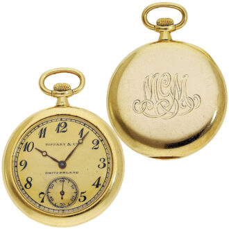 Small Swiss 14K gold open faced ladies pocket watch Circa 1915