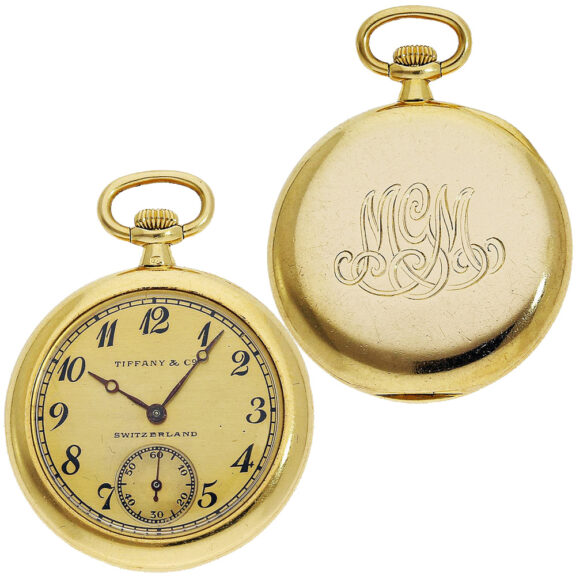 Small Swiss 14K gold open faced ladies pocket watch Circa 1915