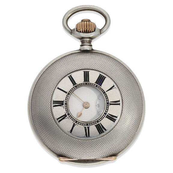 Interesting German silver half hunting cased watch Circa 1904