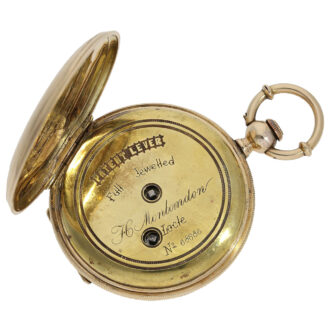 Swiss 14K gold hunting cased pocket watch Circa 1850