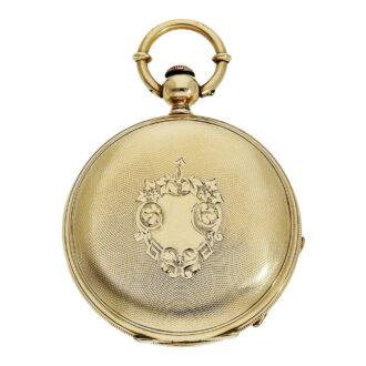 Swiss 14K gold hunting cased pocket watch Circa 1850