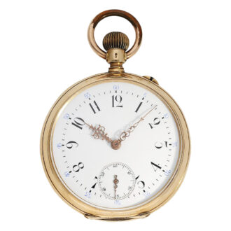 Swiss 18K gold open faced lever pocket watch Circa 1887-1888