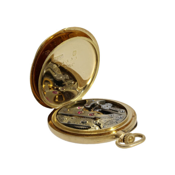 Small Swiss 18K gold open faced ladies pocket watch Circa 1910 Small Swiss 18K gold open faced ladies pocket watch Circa 1910
