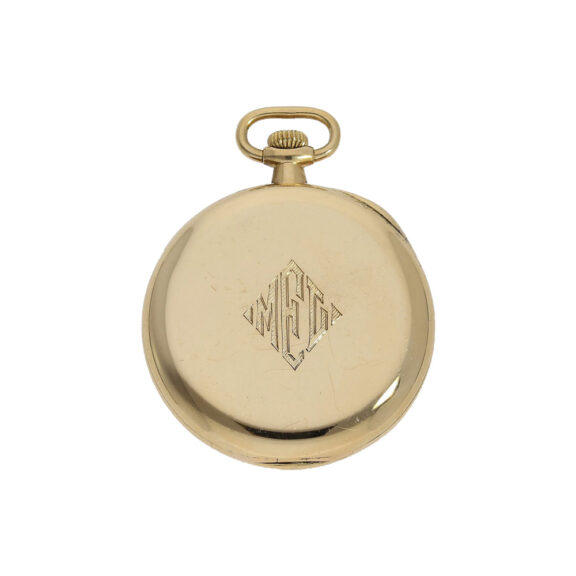 Small Swiss 18K gold open faced ladies pocket watch Circa 1910 Small Swiss 18K gold open faced ladies pocket watch Circa 1910