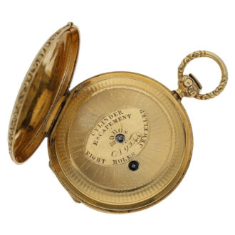 Swiss 18K gold elaborately decorated full hunter Circa 1830