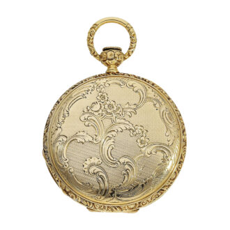 Swiss 18K gold elaborately decorated full hunter Circa 1830
