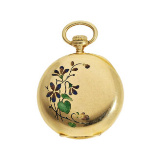 Swiss gold and enamel Art Nouveau ladies pocket watch Circa 1905