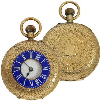 Swiss 18K gold half-hunting ladies pocket watch Circa 1880Swiss 18K gold half-hunting ladies pocket watch Circa 1880