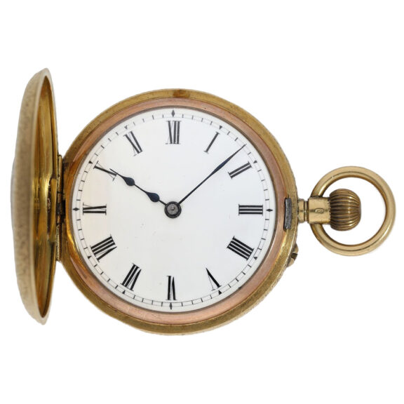 Swiss 18K gold half-hunting ladies pocket watch Circa 1880 Swiss 18K gold half-hunting ladies pocket watch Circa 1880