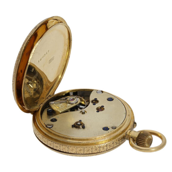 Swiss 18K gold half-hunting ladies pocket watch Circa 1880 Swiss 18K gold half-hunting ladies pocket watch Circa 1880