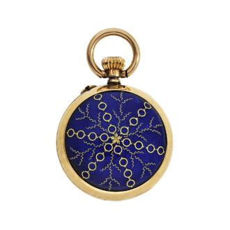 Gold and enamel form watch with matching brooch Circa 1900