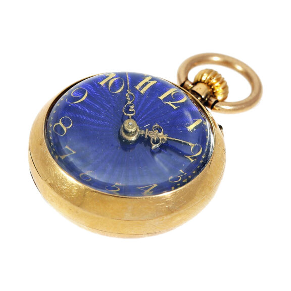 Gold and enamel form watch with matching brooch Circa 1900 Gold and enamel form watch with matching brooch Circa 1900