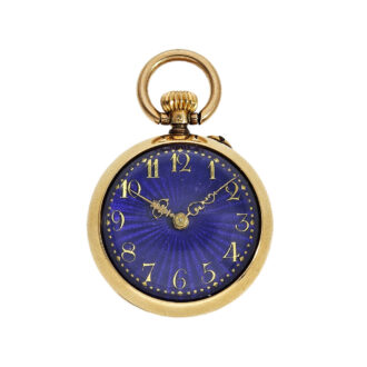Gold and enamel form watch with matching brooch Circa 1900