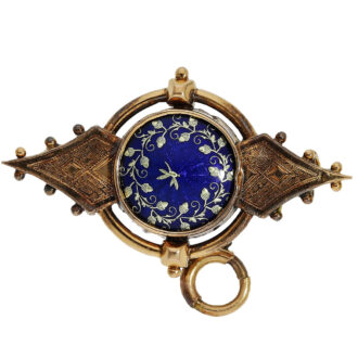 Gold and enamel form watch with matching brooch Circa 1900
