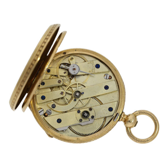 Swiss gold and enamel open faced ladies' watch Circa 1870 Swiss gold and enamel open faced ladies' watch Circa 1870