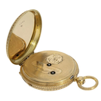 Swiss gold and enamel open faced ladies' watch Circa 1870 Swiss gold and enamel open faced ladies' watch Circa 1870
