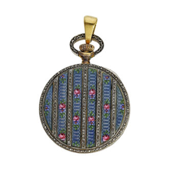 Swiss gold, platinum and enamel lever ladies watch Circa 1920
