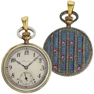 Swiss gold, platinum and enamel lever ladies watch Circa 1920