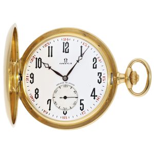 Rare Swiss 18K gold hunting cased pocket watch Circa 1923