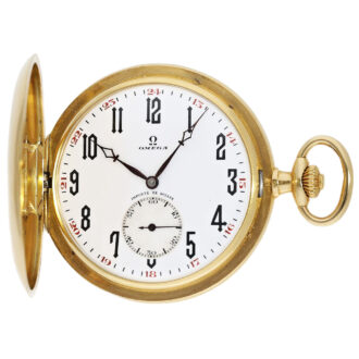 Rare Swiss 18K gold hunting cased pocket watch Circa 1923