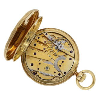 Swiss rare 18 carat gold hunting cased splendour watch Circa 1860