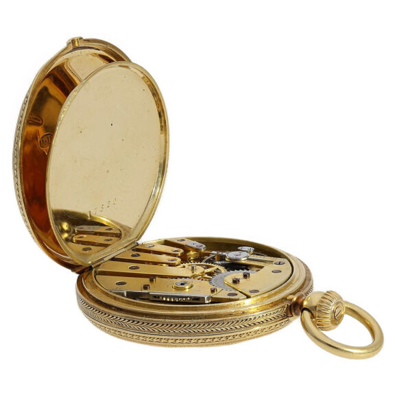 Swiss rare 18 carat gold hunting cased splendour watch Circa 1860 Swiss rare 18 carat gold hunting cased splendour watch Circa 1860