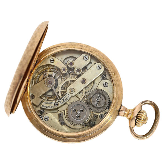 Magnificent Danish 18K gold hunting cased pocket watch Circa 1890 Magnificent Danish 18K gold hunting cased pocket watch Circa 1890