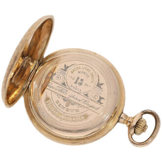Magnificent Danish 18K gold hunting cased pocket watch Circa 1890