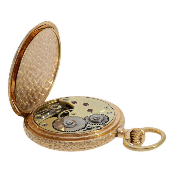 Swiss 18K gold hunting cased pocket watch Circa 1900 Swiss 18K gold hunting cased pocket watch Circa 1900