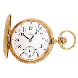 Swiss 18K gold hunting cased pocket watch Circa 1900