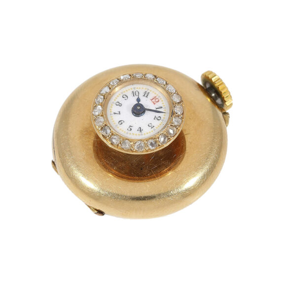 Rare Swiss gold and diamond set buttonhole watch Circa 1890