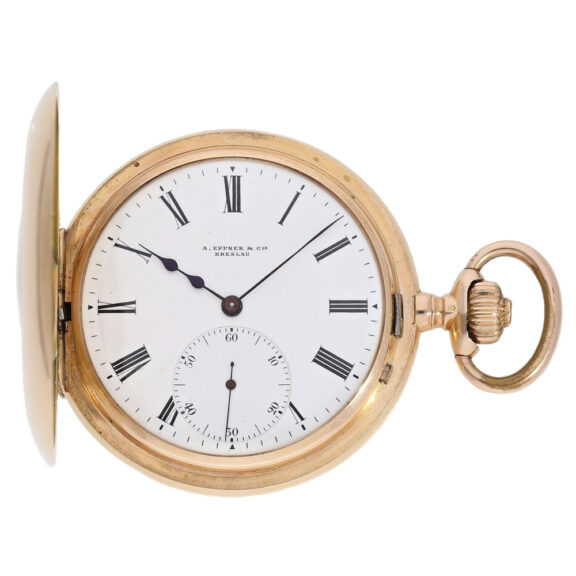 German gold keyless half hunting cased watch Circa 1900 German gold keyless half hunting cased watch Circa 1900
