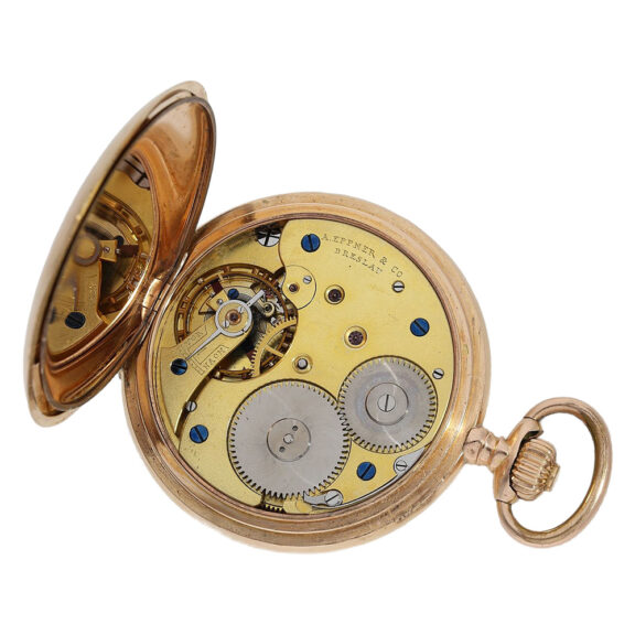 German gold keyless half hunting cased watch Circa 1900 German gold keyless half hunting cased watch Circa 1900