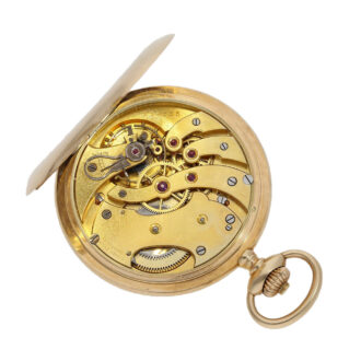 Swiss 14K gold keyless hunting cased pocket watch Circa 1900
