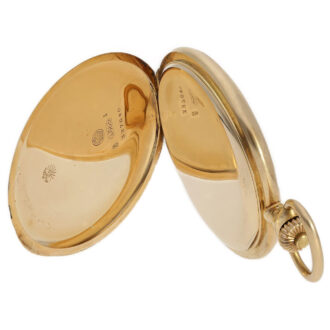 Swiss 14K gold keyless hunting cased pocket watch Circa 1900