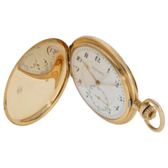 Swiss 14K gold keyless hunting cased pocket watch Circa 1900