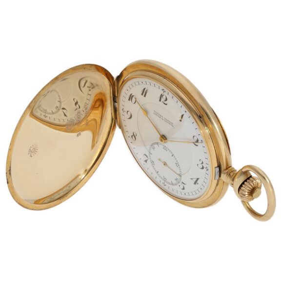 Swiss 14K gold keyless hunting cased pocket watch Circa 1900 Swiss 14K gold keyless hunting cased pocket watch Circa 1900