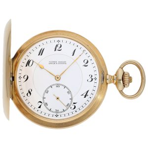 Swiss 14K gold keyless hunting cased pocket watch Circa 1900