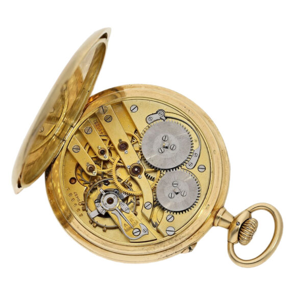 Swiss 18K gold keyless IWC Schaffhausen pocket watch Circa 1913 Swiss 18K gold keyless IWC Schaffhausen pocket watch Circa 1913