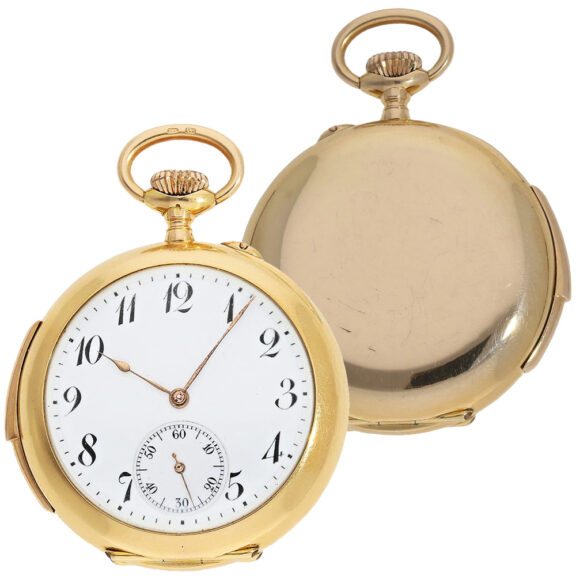 Swiss 18K gold quarter-repeating pocket watch Circa 1900
