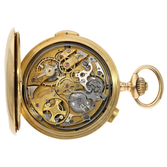 Swiss gold quarter repeating chronograph watch Circa 1910 Swiss gold quarter repeating chronograph watch Circa 1910