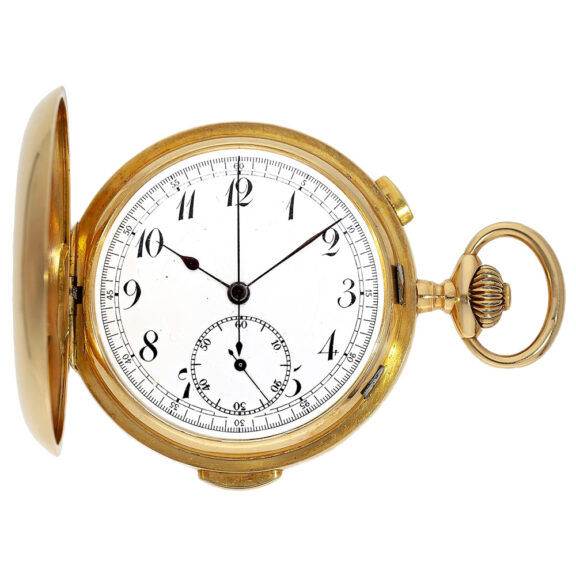 Swiss gold quarter repeating chronograph watch Circa 1910