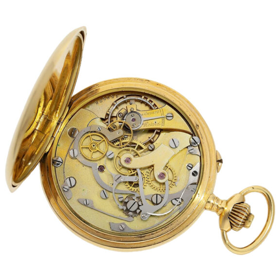 French gold chronograph with tachometer and telemeter Circa 1910 French gold chronograph with tachometer and telemeter Circa 1910