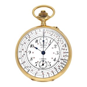 French gold chronograph with tachometer and telemeter Circa 1910